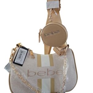 Bebe Tan and Cream Women's Bag Set